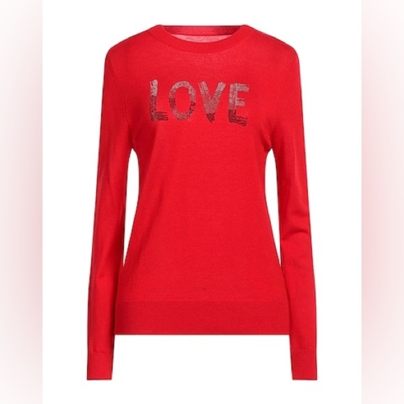 ZADIG&VOLTAIRE Red Merino Wool Love Print Sweater - Picture 3 of 10